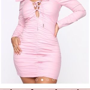 Pinkish dress.